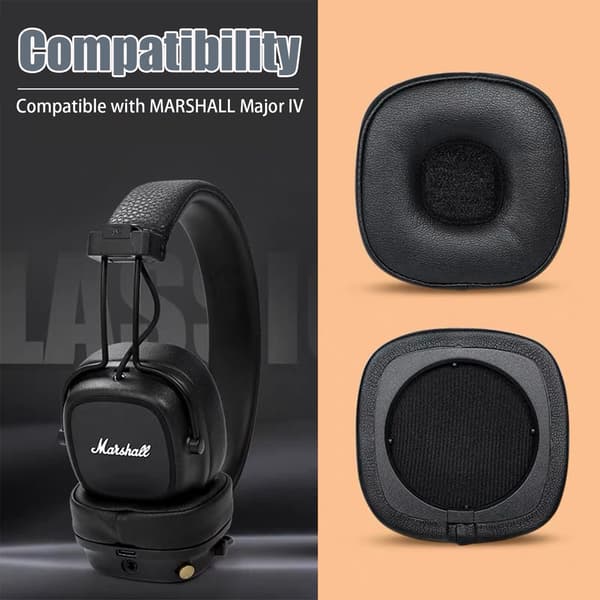 1 par öronkuddar för MARSHALL Major IV Black