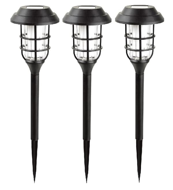 Hagelampe solcelle 43 cm flammeeffekt 3 stk