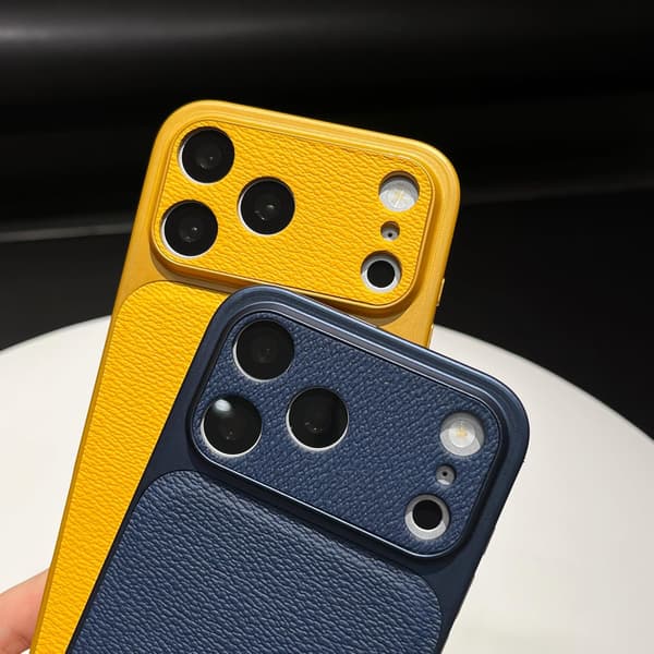 Mobildeksel med lærstruktur, iPhone 16 Pro-deksel, kaffe iPhone 16 Pro