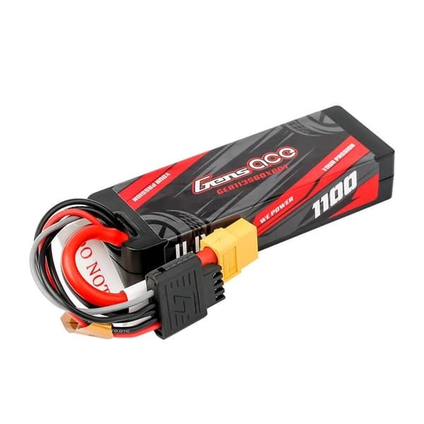 Lipo Gens ace G-Tech 1100mAh 11.1V 3S1P 60C GRP-76 Hardcase-batteri med XT60-kontakt