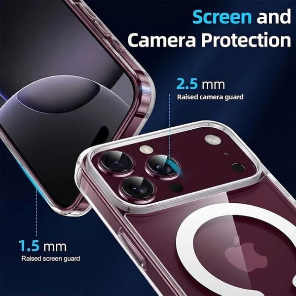 Deksler til iPhone 18 Pro, ripe- og støtbeskyttelse med magnetisk ring Transparent