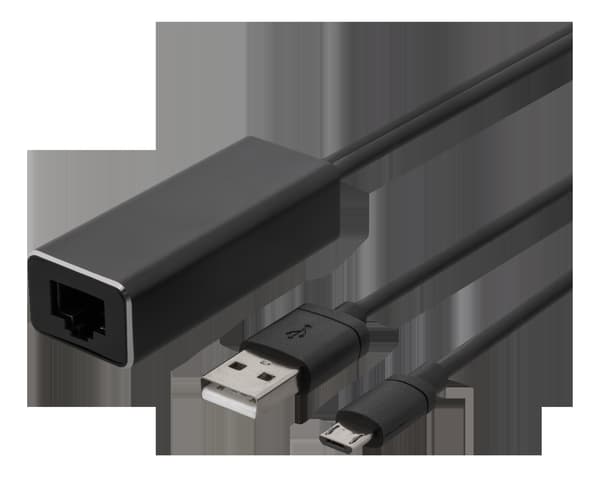 Ethernet-adapter för casting-enheter 1m 100 Mbps USB-A+USB MicroB