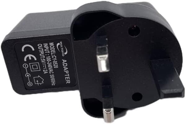 UK Strømlader, 5V 2A 3-pinners USB-plugg Strømadapter for Nettbrett, E-bokleser, USB-vifte, Speillys