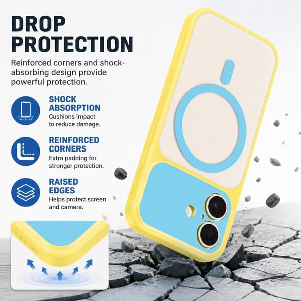 iPhone 17 Magnetisk deksel med kontrastfarger i godteristil, hvit iphone17