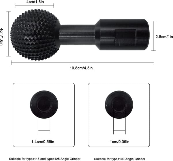 Roterende kutter, tilbehør for vinkelsliper, trebearbeiding, ringformet kutter med sfærisk meisel, diameter 14 mm.