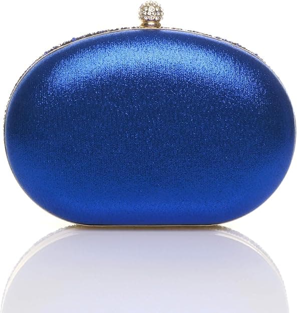 Diamantutsmyckad oval balkopplingsväska (blå, 19,5 cm*4,5 cm*15,5 cm) blue