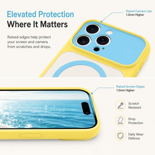iPhone 16 Pro Max Magnetisk Cover Kontrast Candy Farve, Hvid iPhone16PROMAX