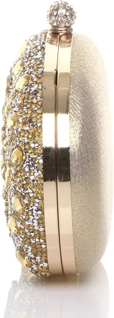 Diamantutsmyckad oval balkopplingsväska (guld, 19,5 cm*4,5 cm*15,5 cm) gold