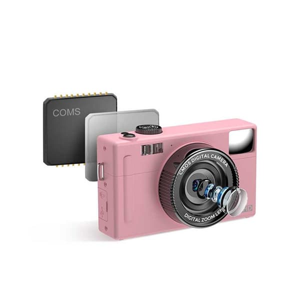 Pink Digital Kamera - 8MP, 16x Zoom, HD 1080P Videooptagelse