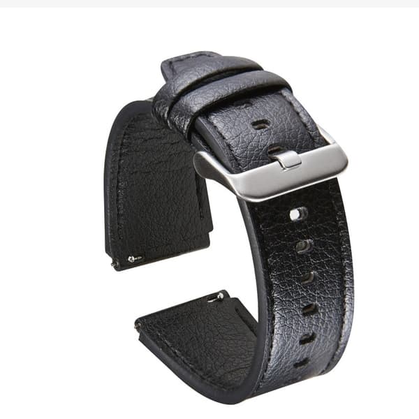 22 mm læderurrem kompatibel med Huawei GT2 Pro Smartwatch - Stilfuld erstatningsrem sort