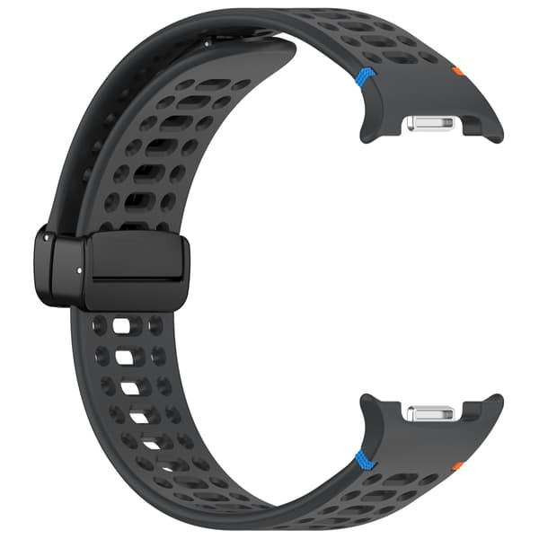 Silikonerem med magnetlås og åndehuller til Samsung Watch 8 og 8 Classic - Beige Grå Grey