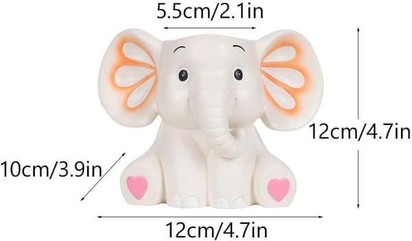 Hvit elefant penn blyantholder, elefantformet blyantholder, harpiks blyantholder, markør børsteholdere skrivebordsorganisering white