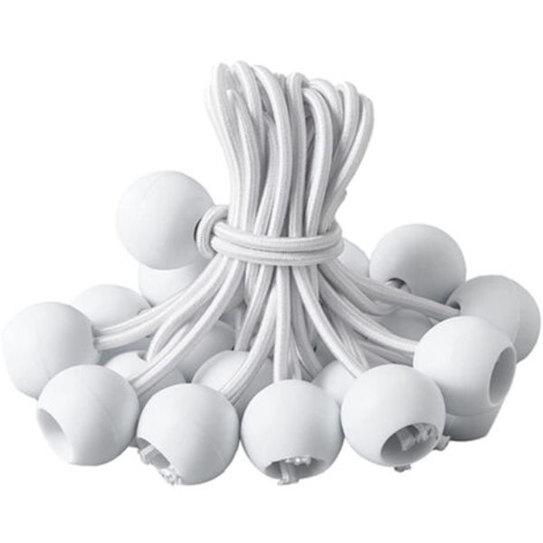 Sort elastisk elastiksnor (20 hvide stykker á 15 cm)