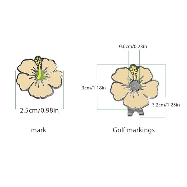 Golfhattuklipsi magneettisella pallomerkillä keltainen
