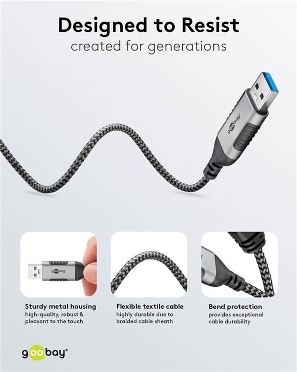 Ethernet-kabel USB-A 3.0 till RJ45, Slim, 5 m