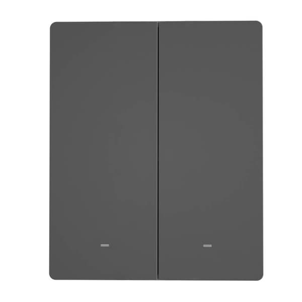 Smart WiFi veggbryter SONOFF M5-2C-80 (2-kanals, for ramme, grafitt)