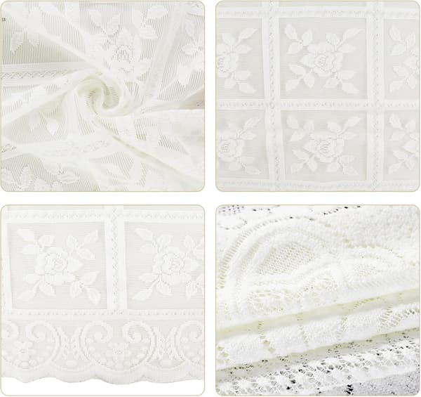 Blonde Diamant Blommeblomst Ternede Dug Hule Hvide Runde Firkantede Dekorative Klæder(A,90x90cm) A