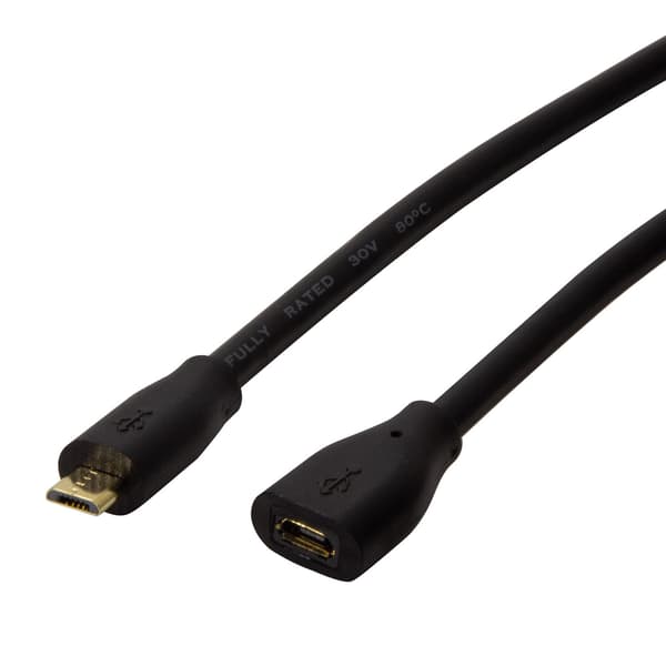 MicroUSB forlængerkabel 3m