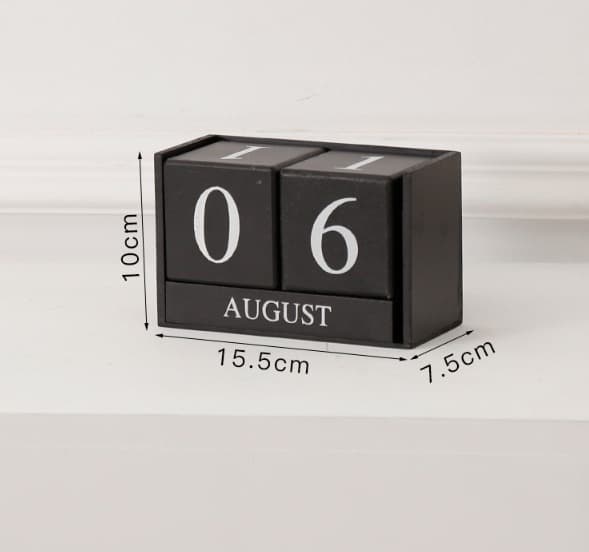 Svart Nyaste Vintage Träkalender, Evighetskalender i trä