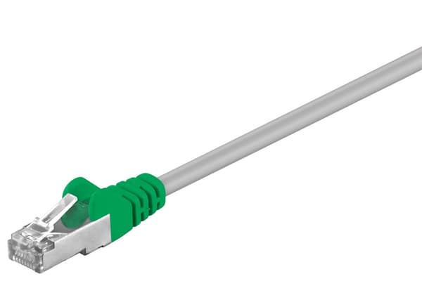 CAT 5e korsad patchkabel, F/UTP, grå, grön