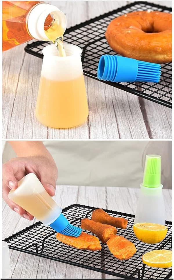 Silikonborste för oljeflaskor, penslar för grillning/bakverk, för olja/honung/såsflaskor