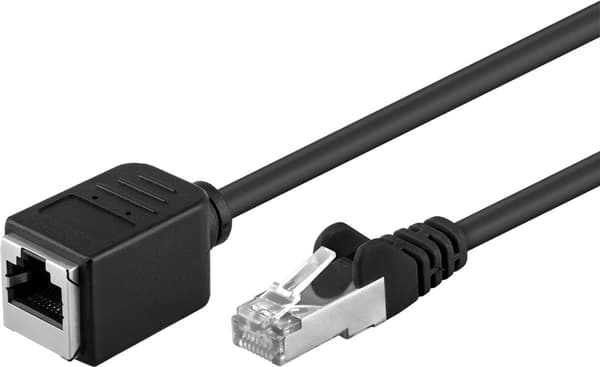 CAT 5e förlängningskabel, F/UTP, svart