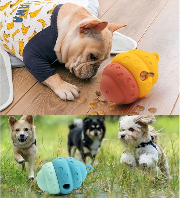 Funktionelt kæledyr langsom foder tyggelegetøj til hunde mod overspisning og kedsomhed lindring mentalt foder hund stress reducerende legetøj, gul yellow
