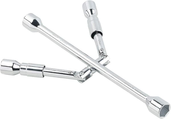 Foldbar krydsnøgle til hjulmøtrikker 17/19/21/23 mm
