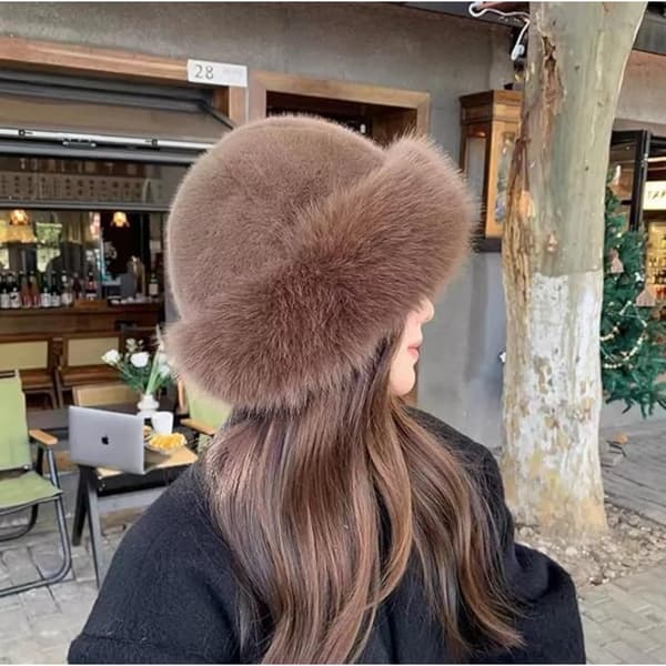 Blød Faux Fur Bøllehat - Varm Vinter Mongolsk Hat med Øreklapper kaffe coffee