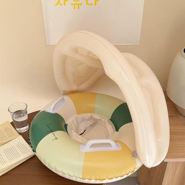 Babysvømmeflåte - Sammenleggbart flytesete, retrostil, basseng (grønn, 54 cm) green