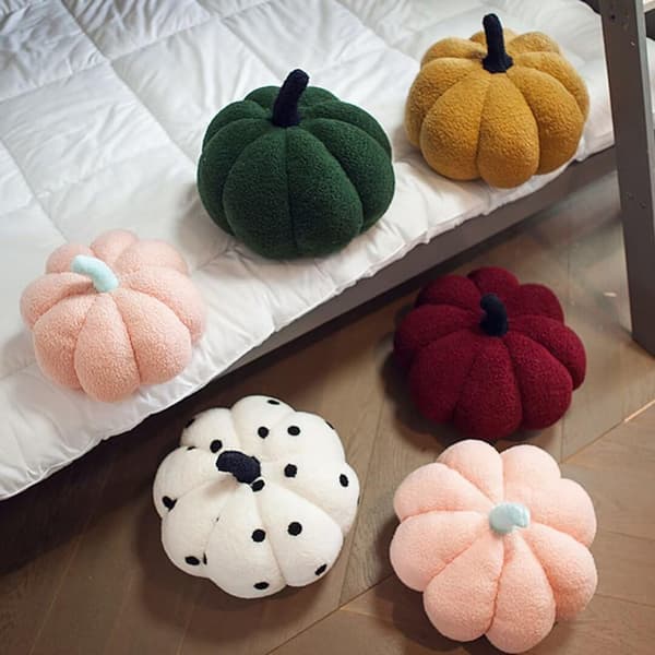 Pumakudde, 3D pumpa prydnadskudde, höst fyllda dekorativa kuddar för jul Halloween sovrum, 20 cm