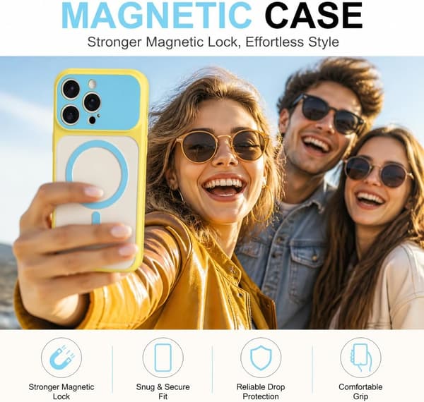 iPhone 15 Pro Max Magnetisk Cover Kontrast Candy Farve, Hvid iphone15PROMAX