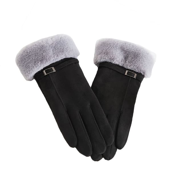 Ruskindshandsker til kvinder Touch Screen Vinter Varm Sort 80 Black