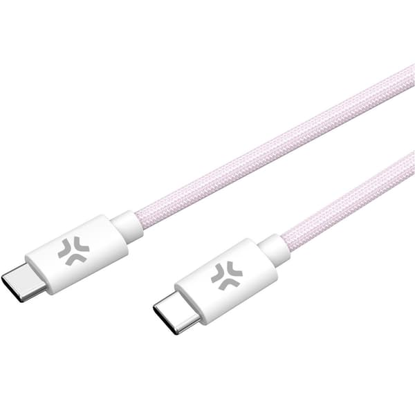 USB-C til USB-C kabel flettet 60W 1,5m Pink