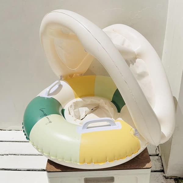 Baby svømmeflåde - Sammenklappelig flydesæde, retrostil, pool (grøn, 54 cm) green