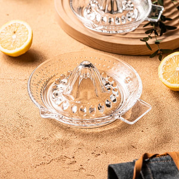 Manuell Citruspress i Glas, Citronpress, 14,5 cm