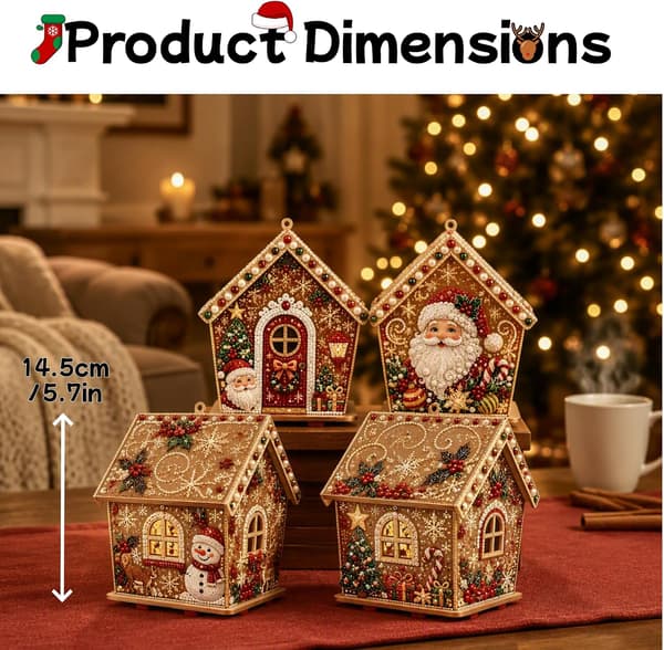 3D Jul-diamantmålningskit, DIY-pärlkonst i trä, Design 1 A