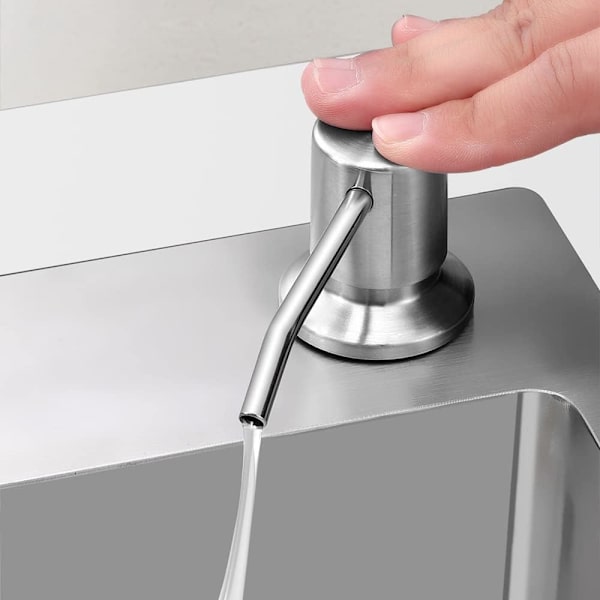 Sæbedispenser, Indbygget sæbedispenser, Rustfrit stål, Integreret sæbedispenser med 350 ml flaske