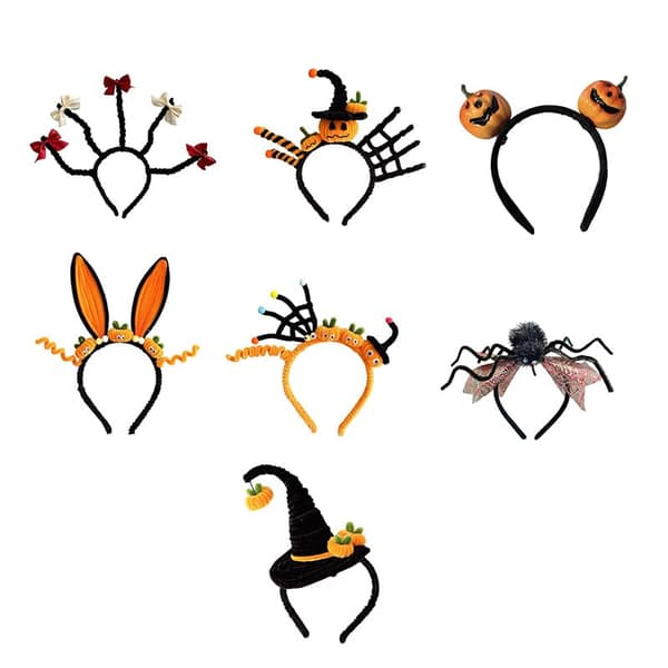 Vridbart hårbånd for Halloween-kostymefester Trygt Praktisk Lett Unisex Hårstylingtilbehør Kostymehårbånd (Dobbelt gresskarhode)