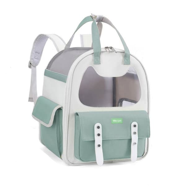 Bekväm ryggsäck för husdjur Vit+grön White+green