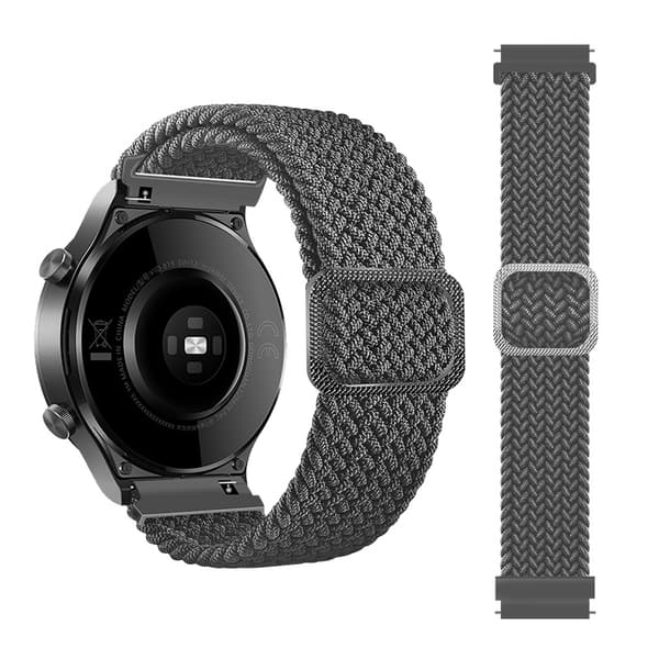 20 mm Urrem Nylon til Huawei, Xiaomi, Garmin, Samsung Grå
