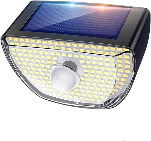 Utomhus Solcellslampa, 200 LED Utomhusstrålkastare med Rörelsesensor, IP65, Spotlight, Utomhusbelysning med Sensor