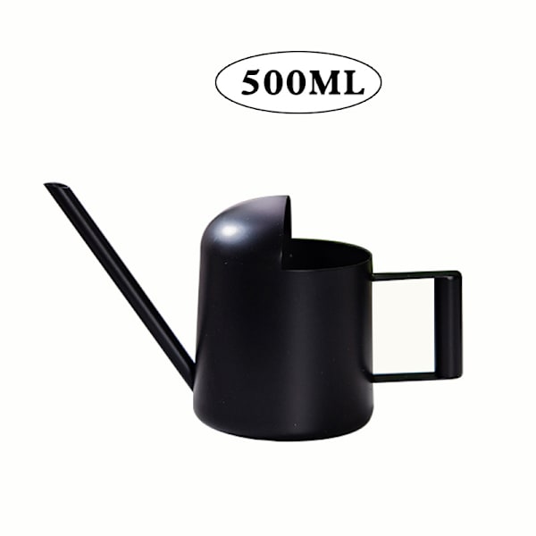 Vandkande i rustfrit stål, lang sprøjte til indendørs og udendørs planter, mini metalsprøjte, sort