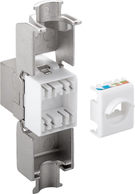 Keystone-moduuli RJ45 CAT 6A, STP, 500 MHz, slim-line