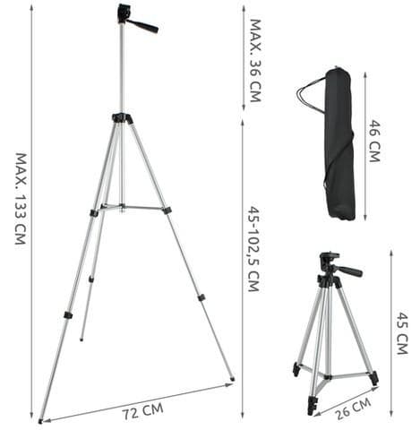 Kamerastativ / Stativ för mobil & kamera - 45-133 cm - Tripod