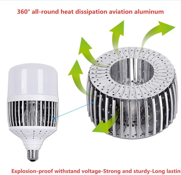 E27/E40 800W Industriella LED-lampor, Neutralvit 6500K, AC 85-265V, (E40, 80W)