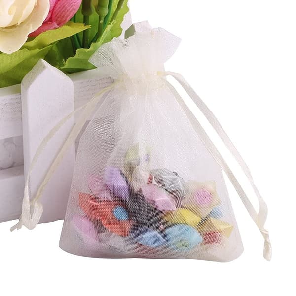Organzapussit 100 kpl Creme 10x15 cm Creme