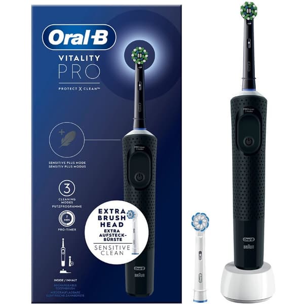 Sähköhammasharja Vitality Pro Black Extra Refill
