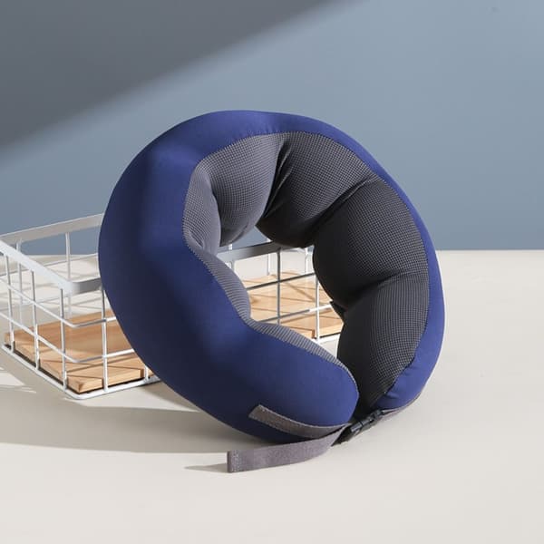 Memory Foam Ärtkudde - U-formad nackkudde för resor, kontor och hem Blå Blue