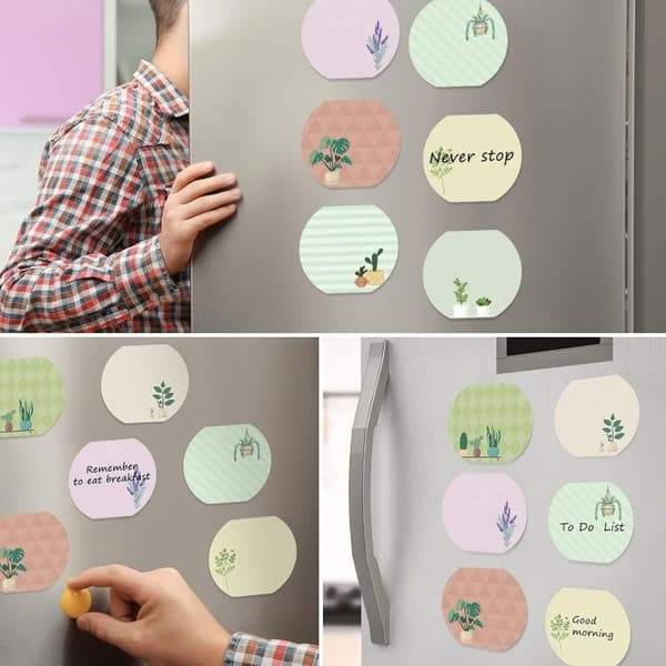 Planteformede sticky notes kompatible med papir i assorterede farver til påmindelser og beskeder